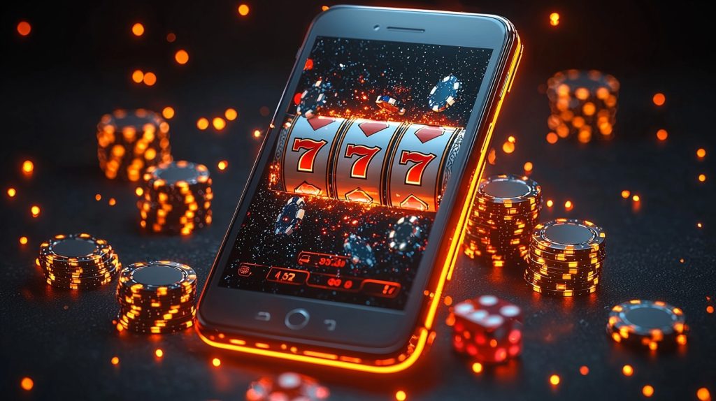 Smartphone screen displaying a slot machine